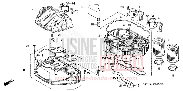 AIR CLEANER (CBR1000RR4/5) for CBR1000RR Fireblade PEARL FADELESS WHITE (NH341KB) from 2004